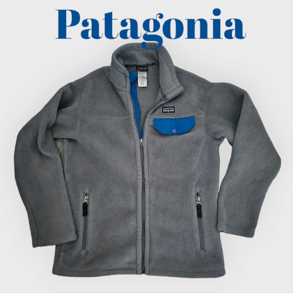 Patagonia Synchilla Jacket, Gray and Blue, Boys size 10